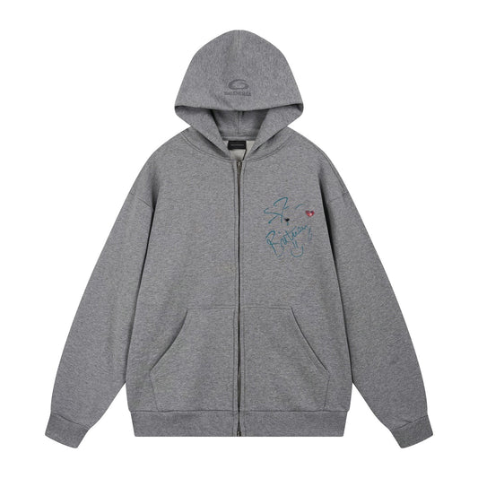 2025SS New Logo Oversized Gray Hoodie