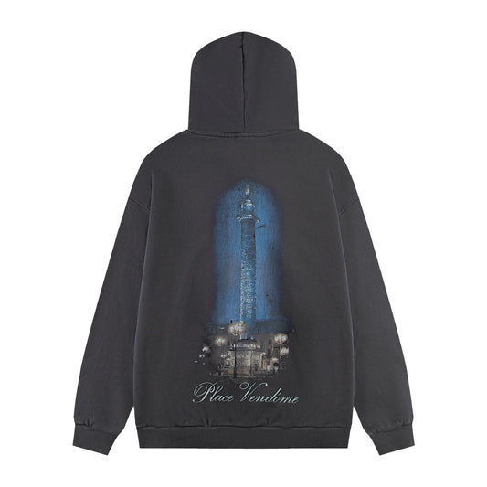 2025SS Balenciaga Print Logo Hoodie – 100% Cotton Oversized Streetwear