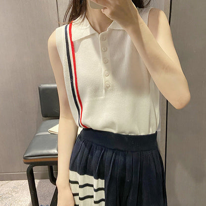 Thom Browne Women's Sleeveless Lapel Top