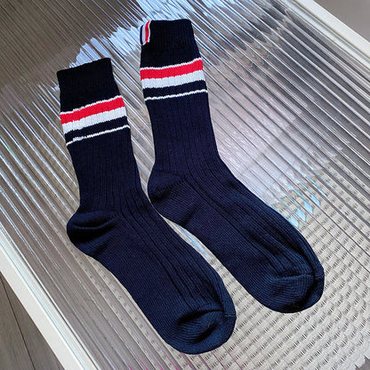 Mid-length four-bar striped socks（复制） THOM TREND