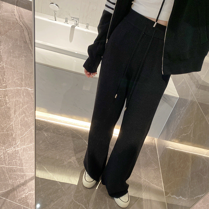 Thom Browne Women's Wide-Leg Pants - 100% Cotton All-Match Straight Trousers