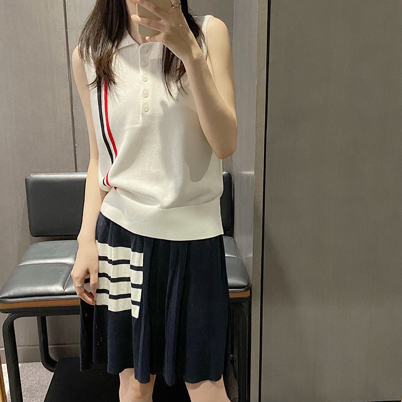 Thom Browne Women's Sleeveless Lapel Top