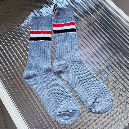 Mid-length four-bar striped socks（复制） THOM TREND