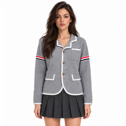 Thom Browne Women's Feather Embroidered Knitted Jacket