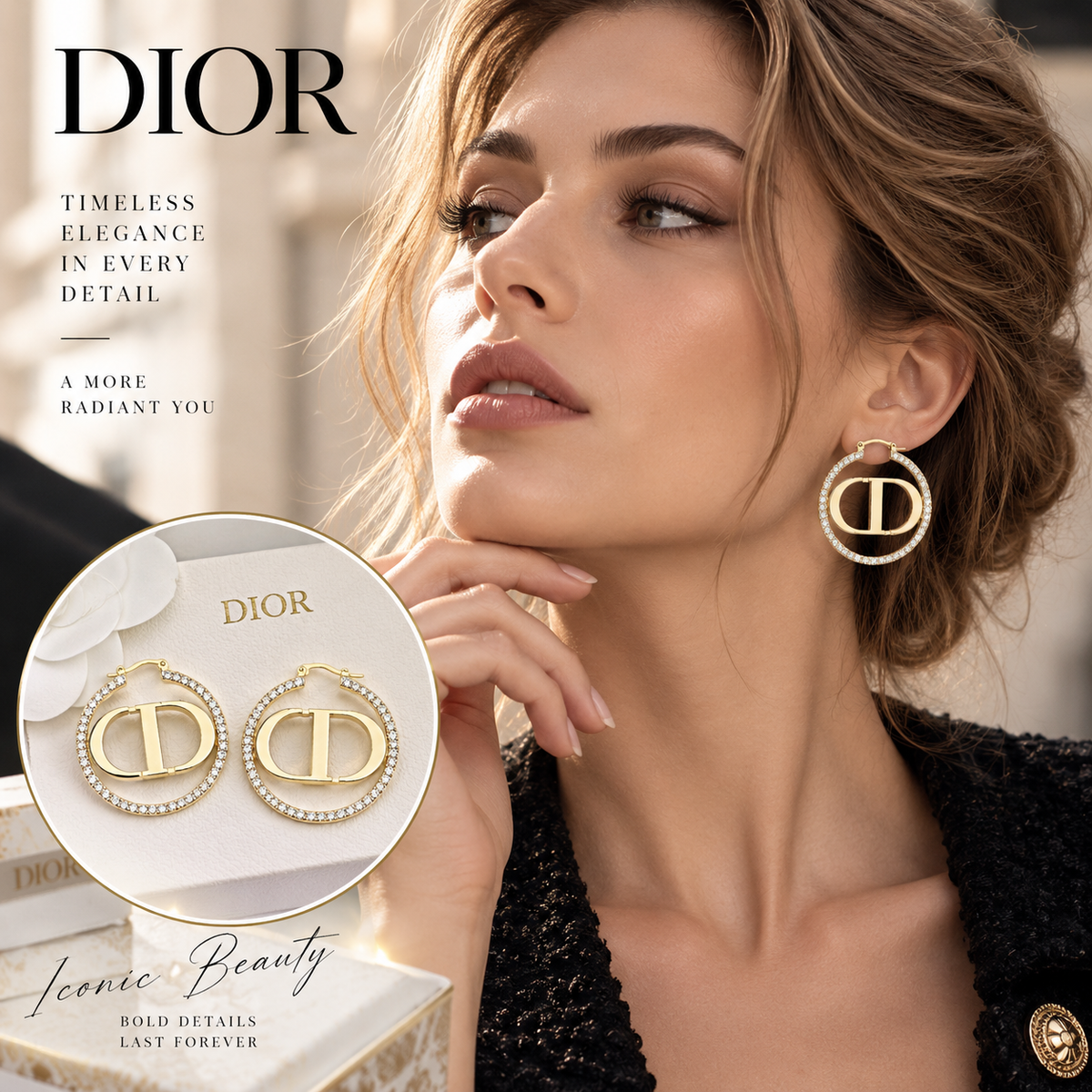 DIOR Vintage Star Earrings - 925 Sterling Silver