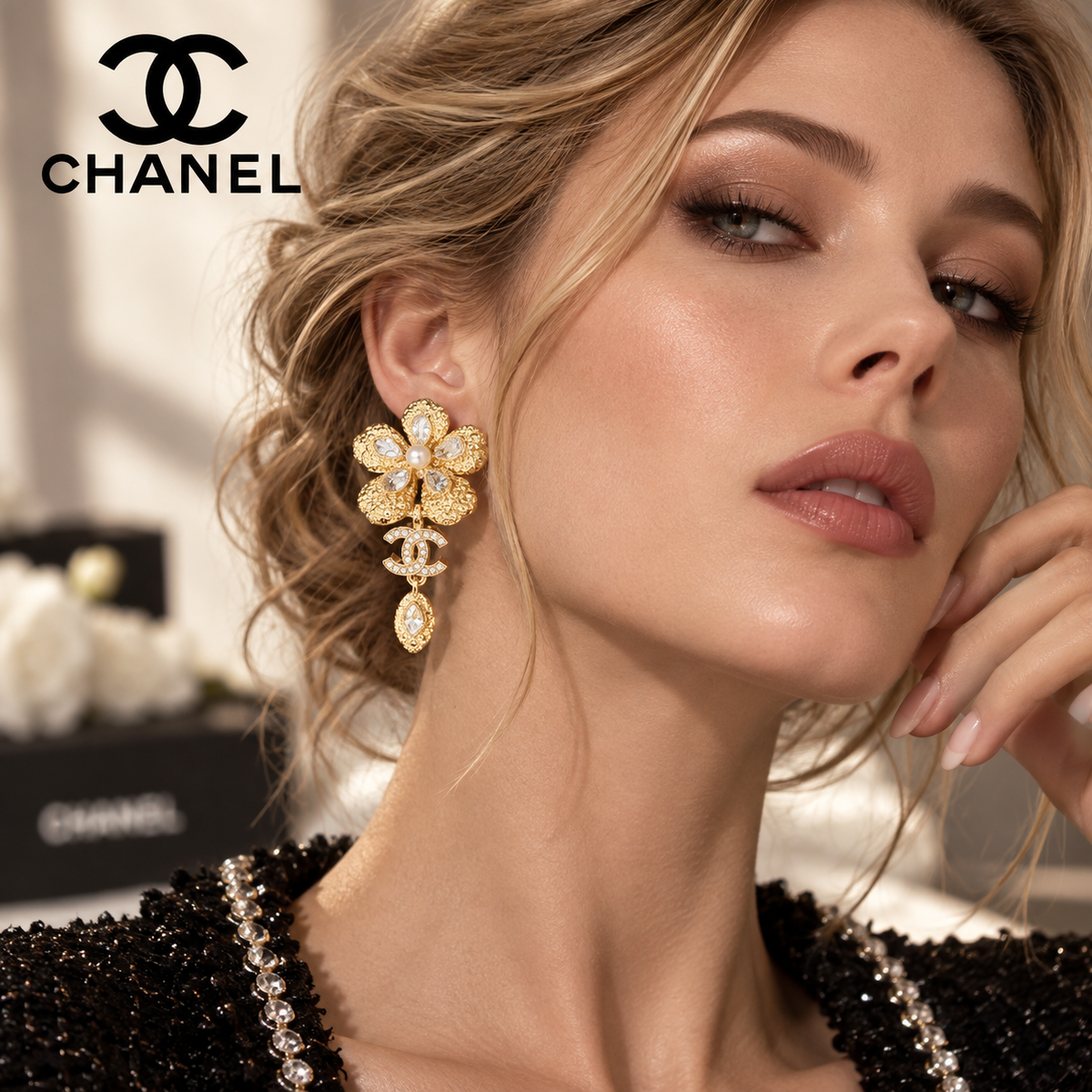CHANEL Earrings – Gold-Tone Classic Design