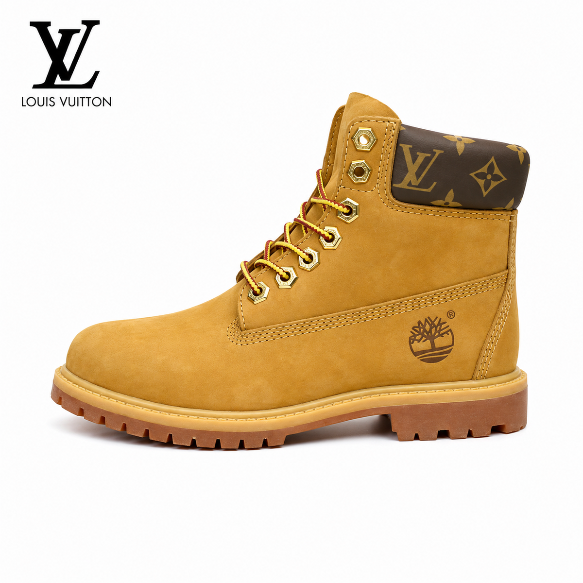Louis Vuitton × Timberland 6-Inch Boot — LV Monogram Emboss, Dual-Brand Hardware, 3 Colors