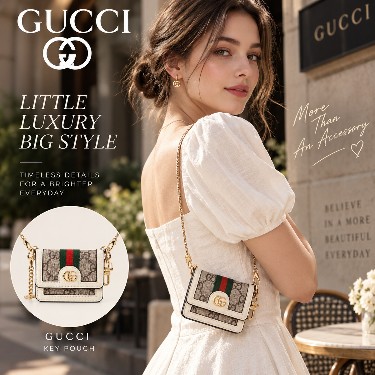 GUCCI Chain Bag Charm Keychain | Fashion Accessory