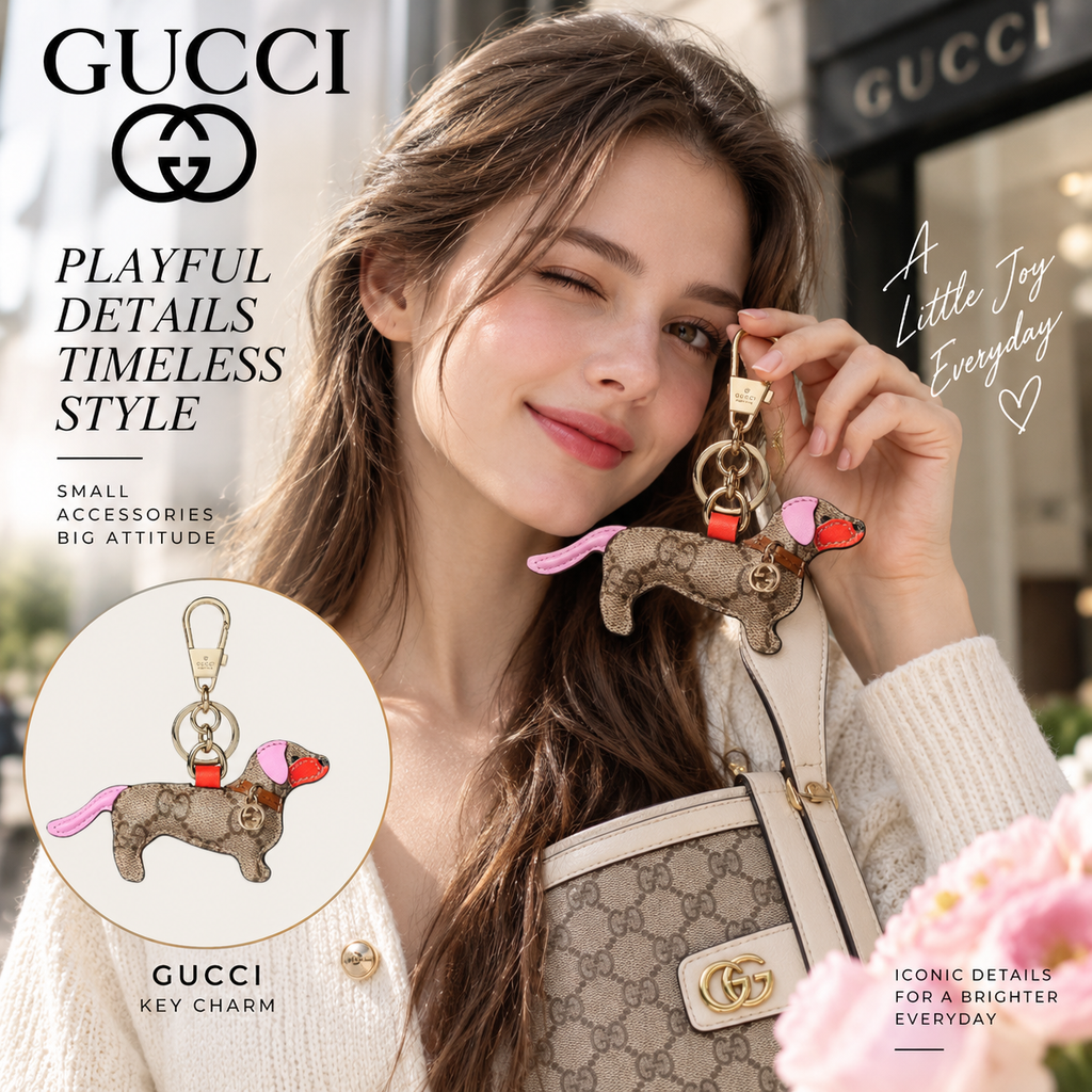 GUCCI Decorative Bag Charm Keychain | Fashion Accessory