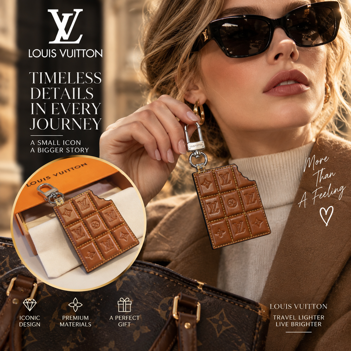 LOUIS VUITTON Decorative Hardware Bag Charm Keychain