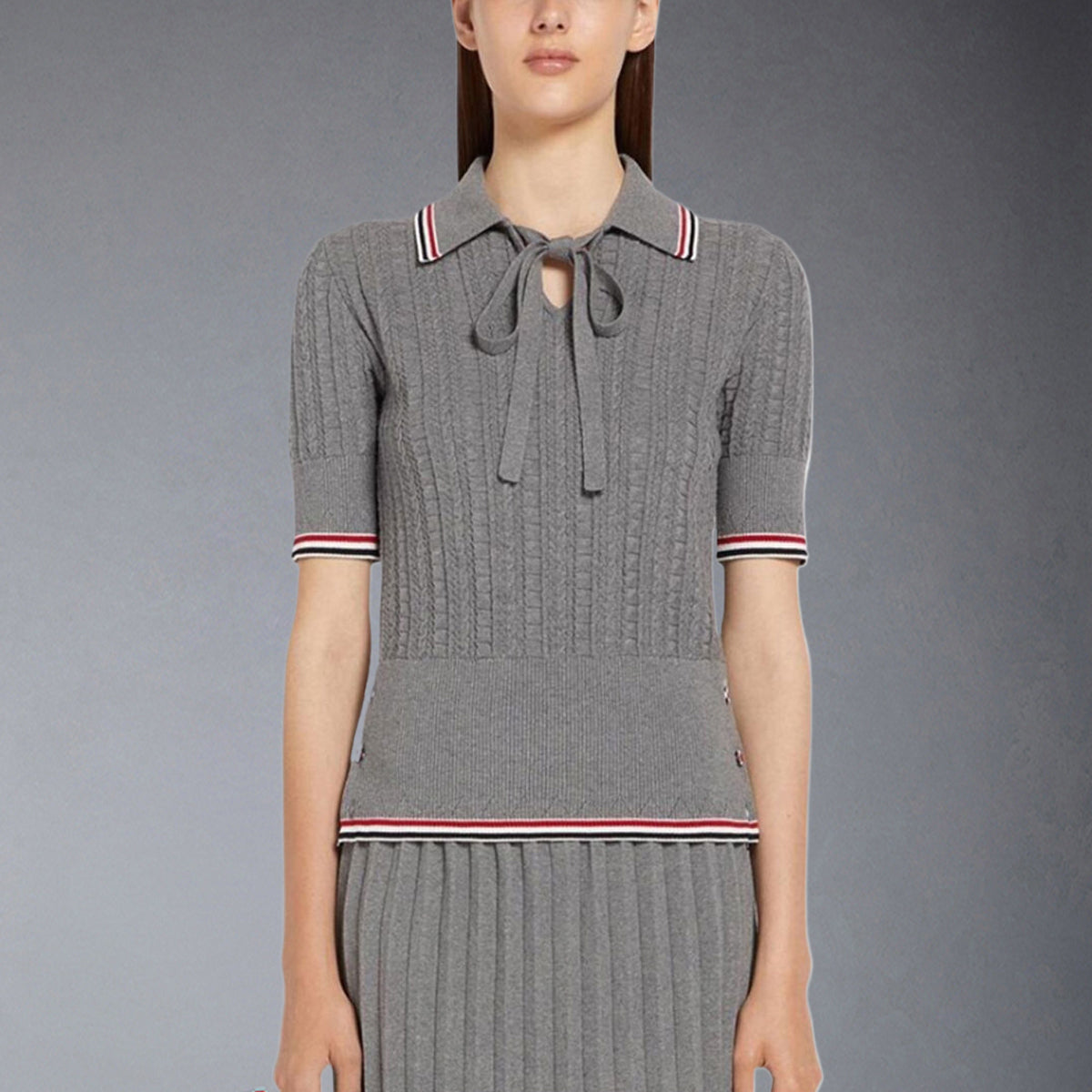 Thom Browne  Women stripe POLO shirt