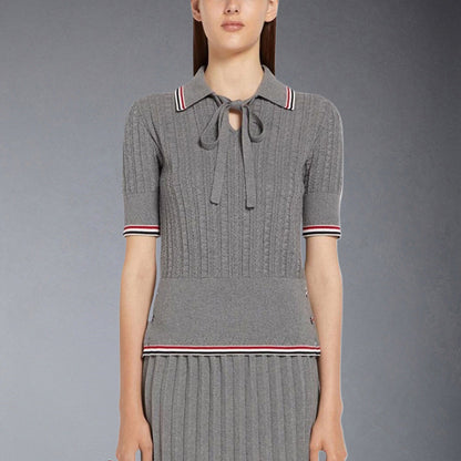 Thom Browne  Women stripe POLO shirt