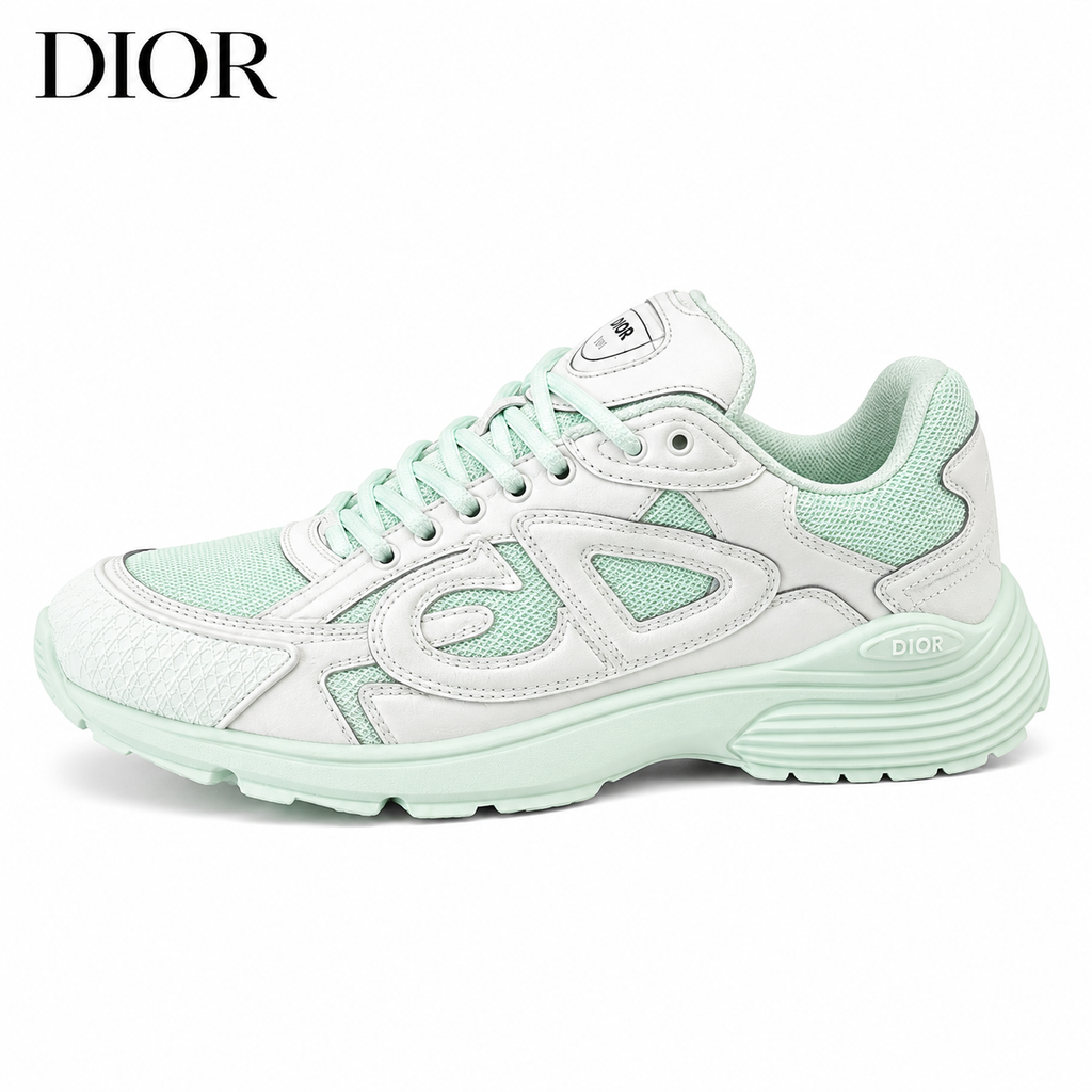 Dior B30 Sneaker — Mint Ice Green Tonal, CD Logo Relief Panel, Men’s EU 38–44