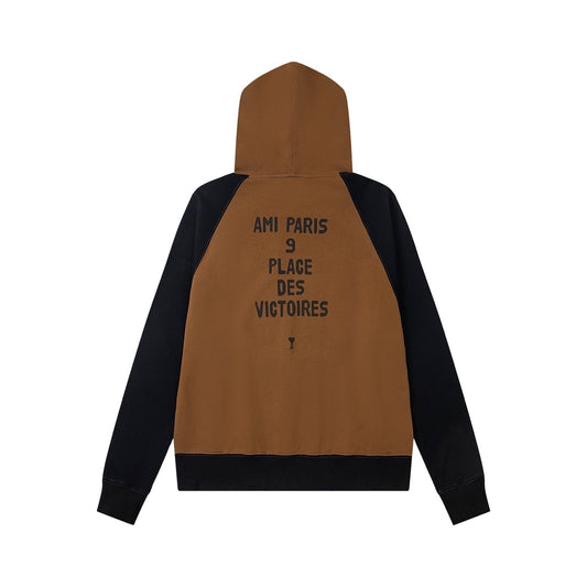 2026 AMI PARIS Unisex Color-blocked hoodie