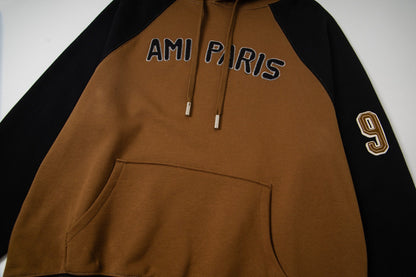 2026 AMI PARIS Unisex Color-blocked hoodie