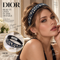 DIOR Wide Navy and Cream Letter-Pattern Headband