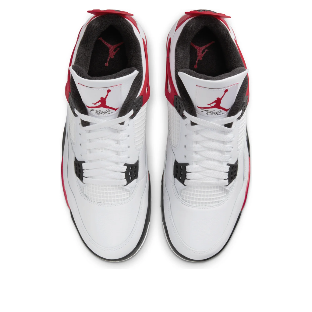 Nike Air Jordan 4 Retro White Red & Black Sneakers