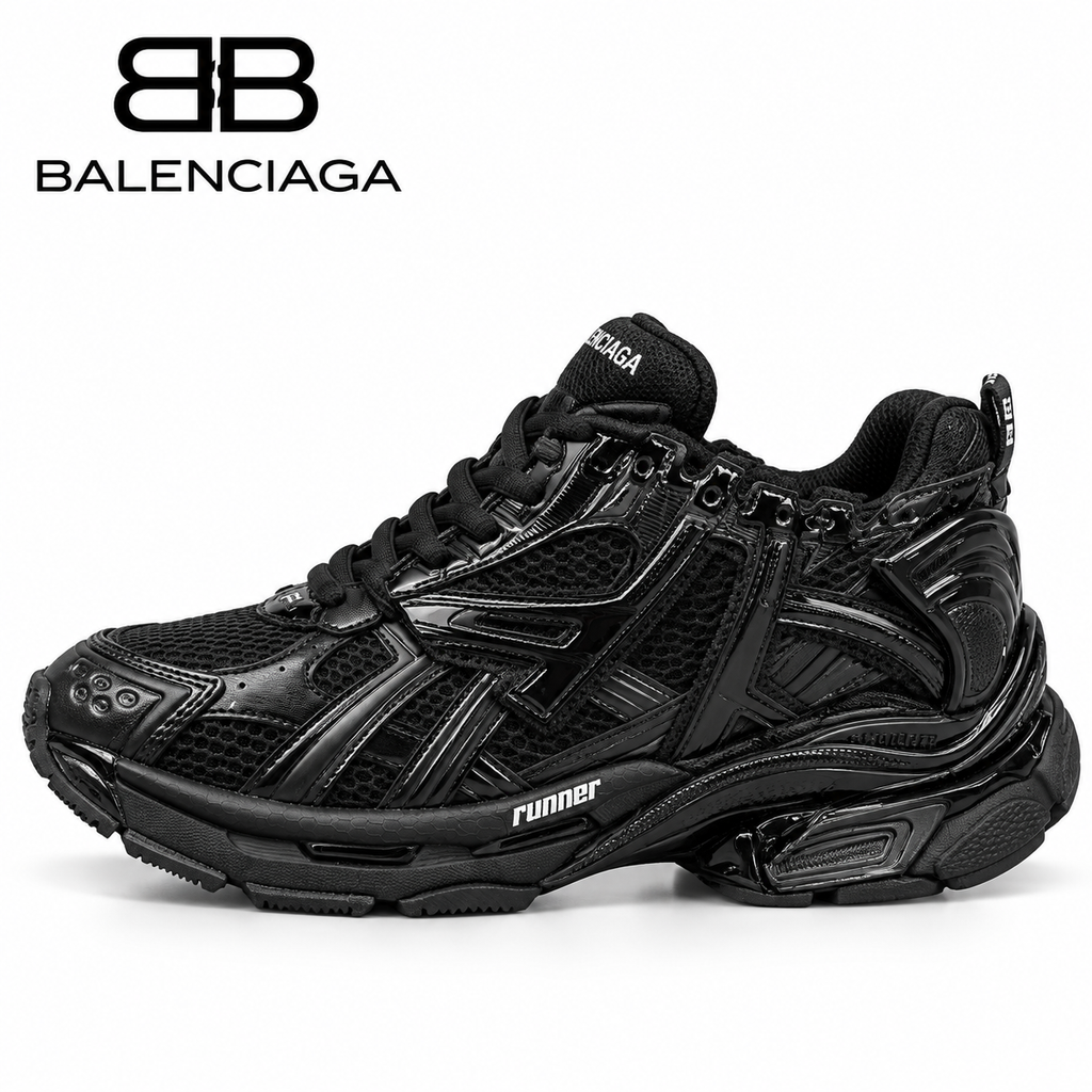 Balenciaga All-Black Layered Chunky Sneakers