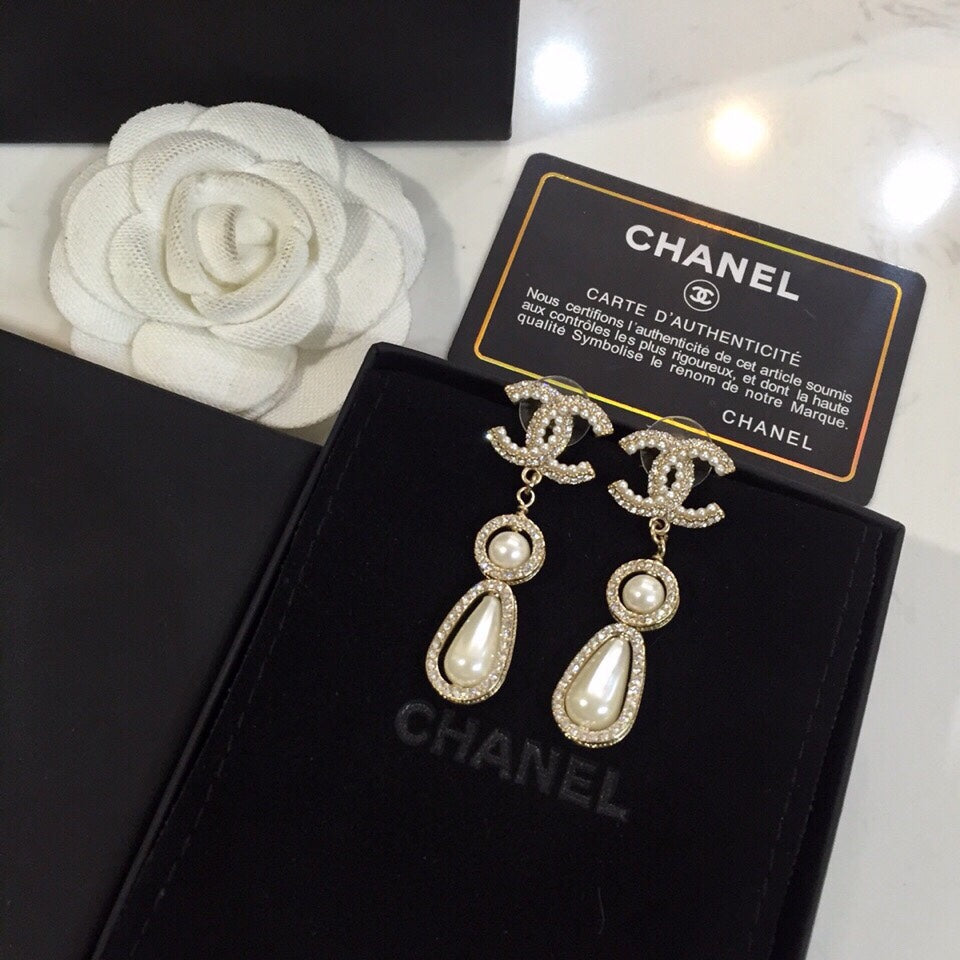 CHANEL Crystal Earrings