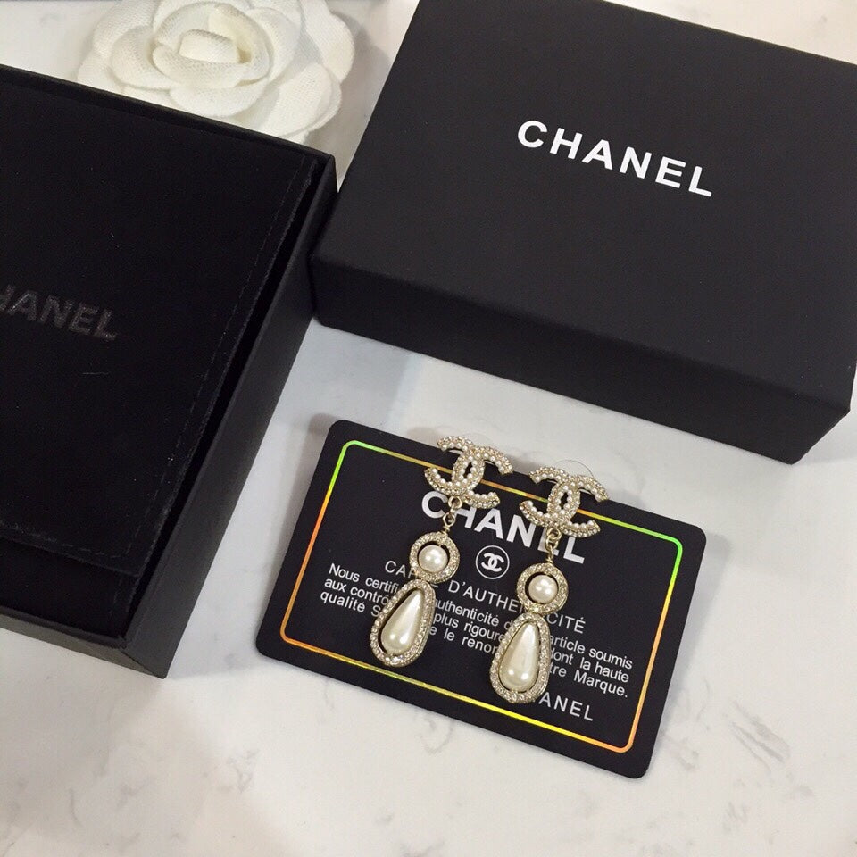 CHANEL Crystal Earrings