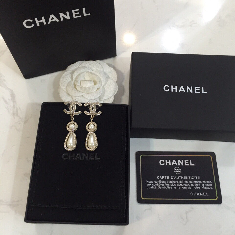 CHANEL Crystal Earrings