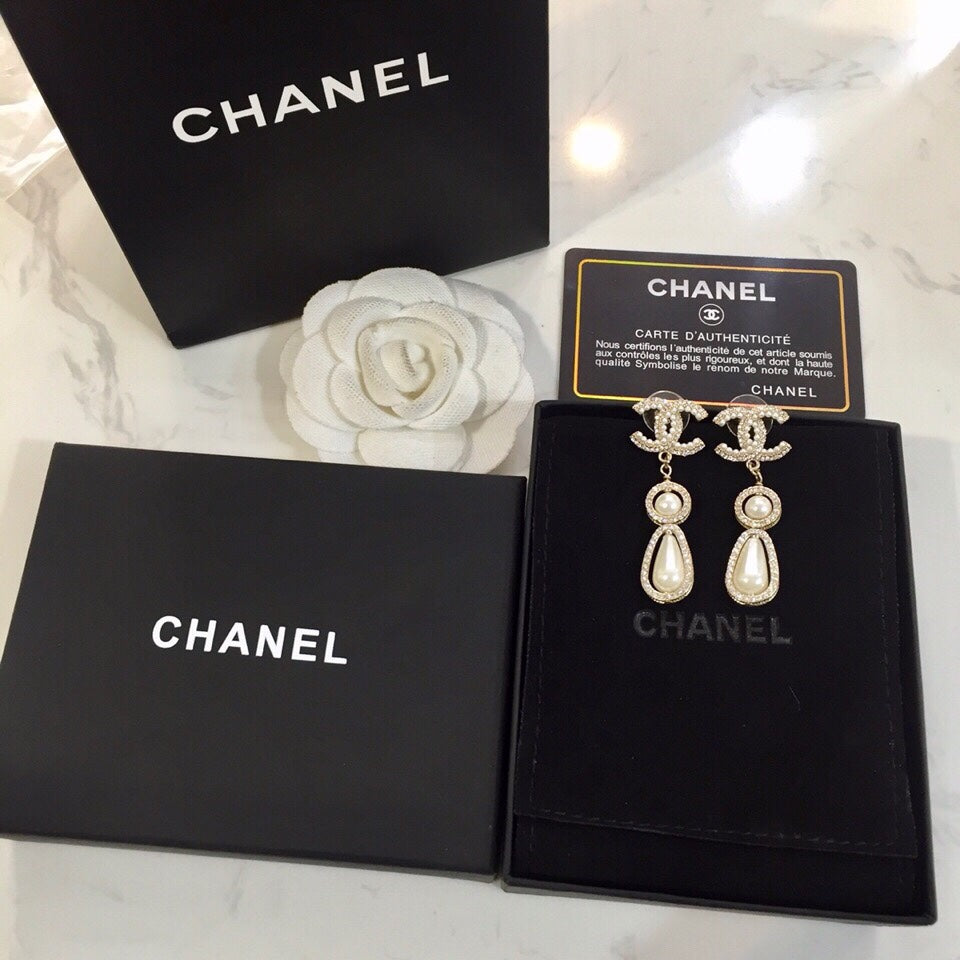 CHANEL Crystal Earrings