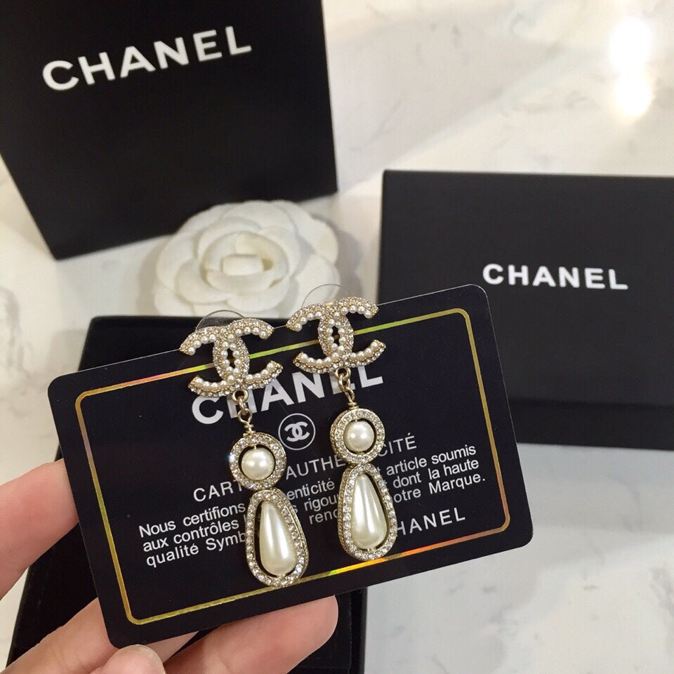 CHANEL Crystal Earrings