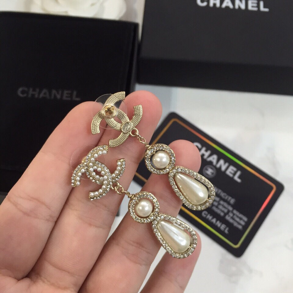 CHANEL Crystal Earrings