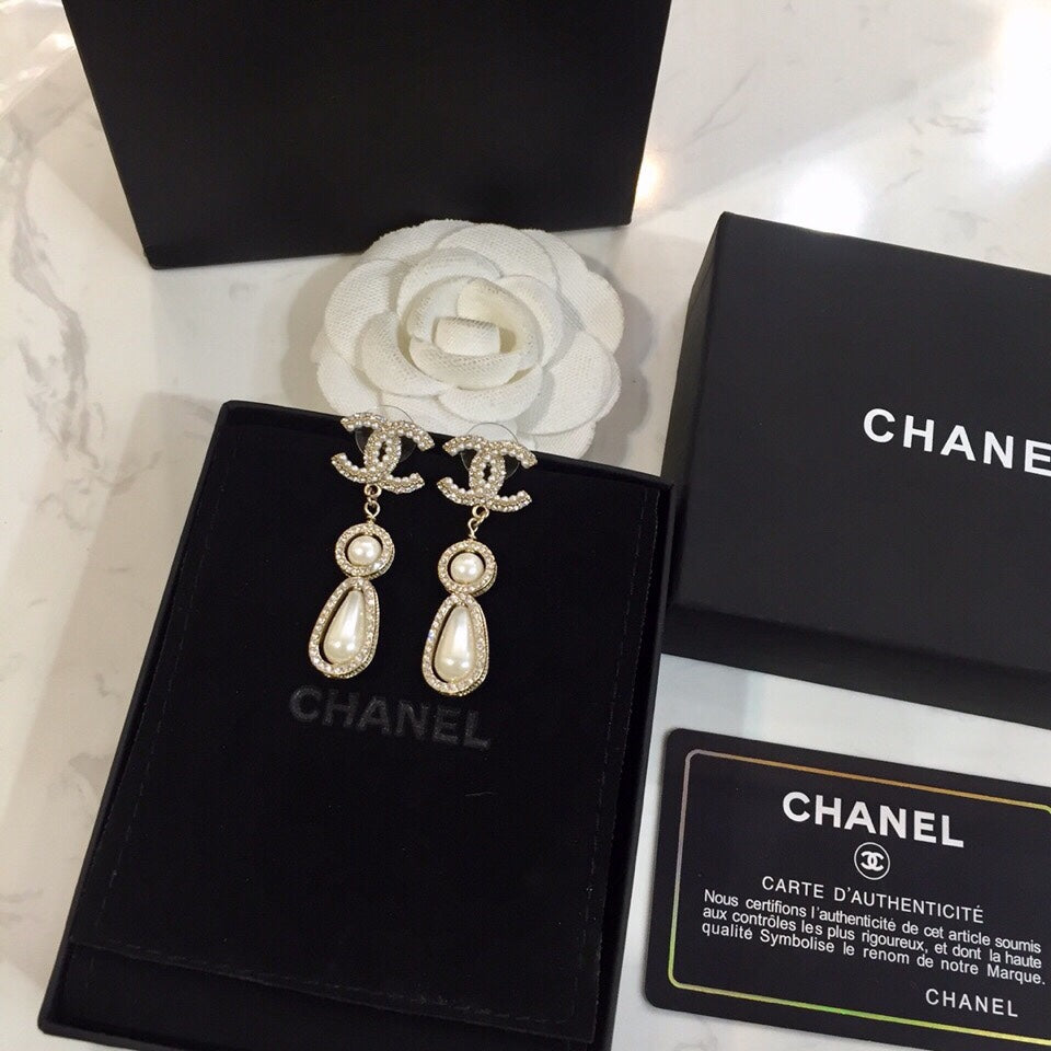 CHANEL Crystal Earrings