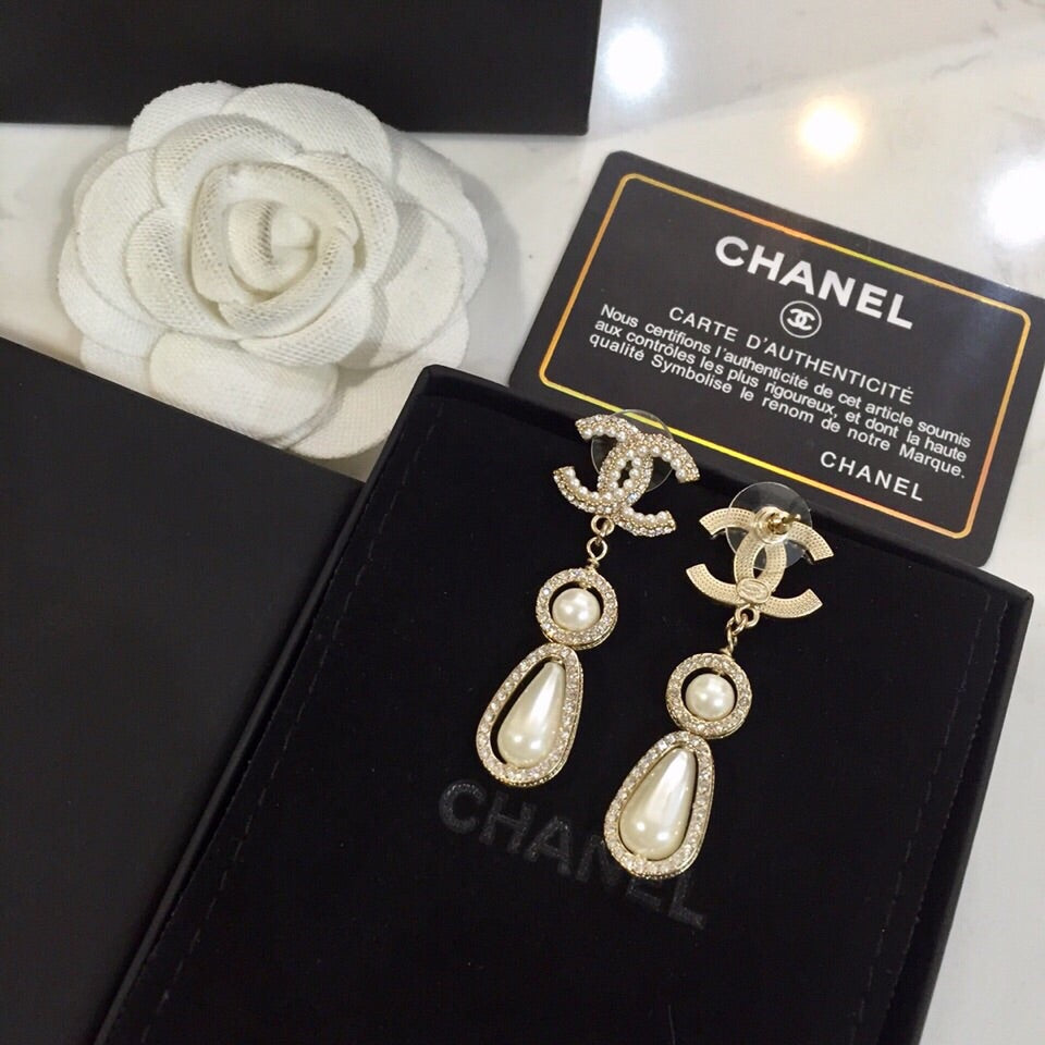CHANEL Crystal Earrings