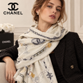 CHANEL P180 Cream Chain-Print Scarf