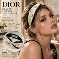 DIOR Wide Black and Cream Logo-Stripe Knot Headband