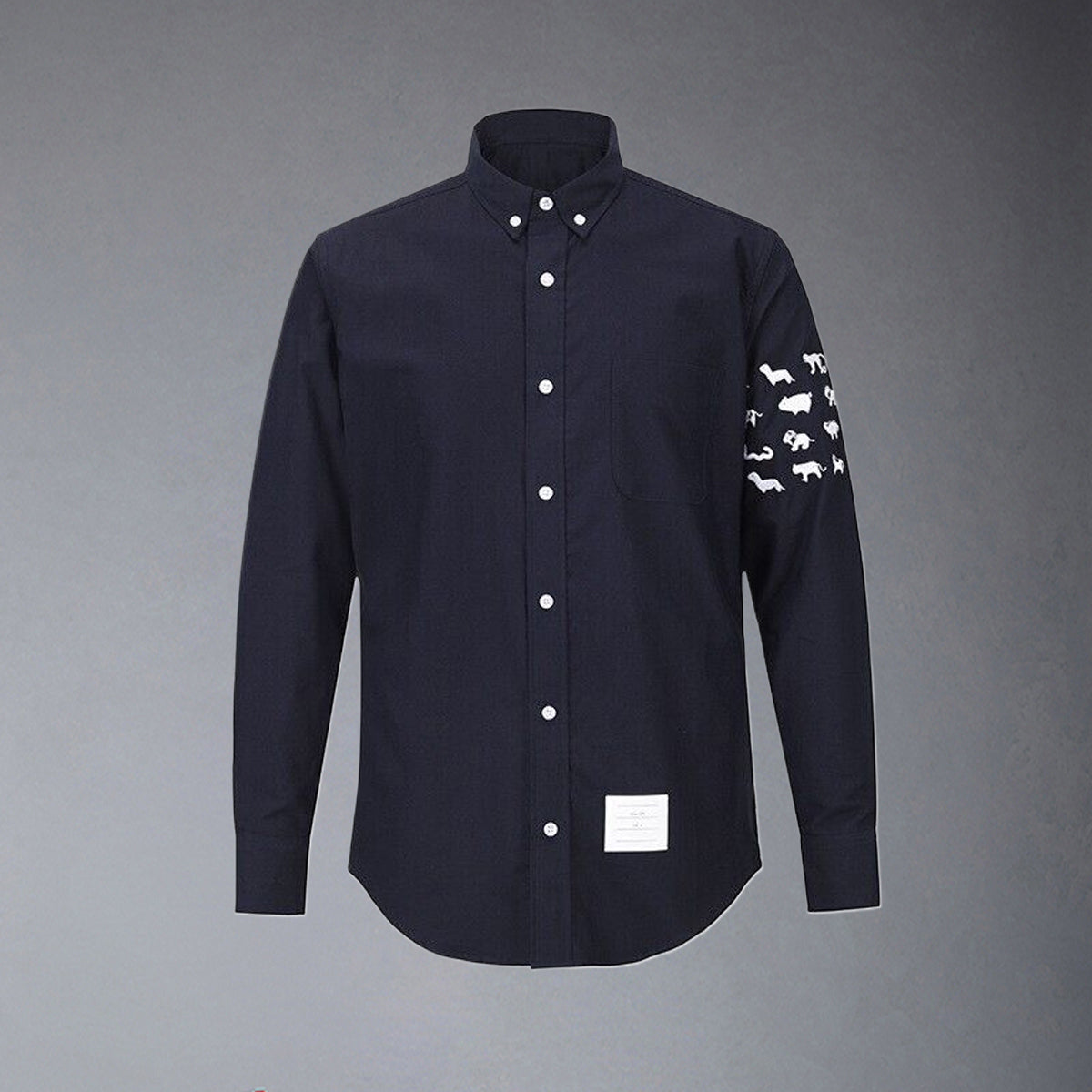 Thom Browne 4-Bar Embroidery Shirt
