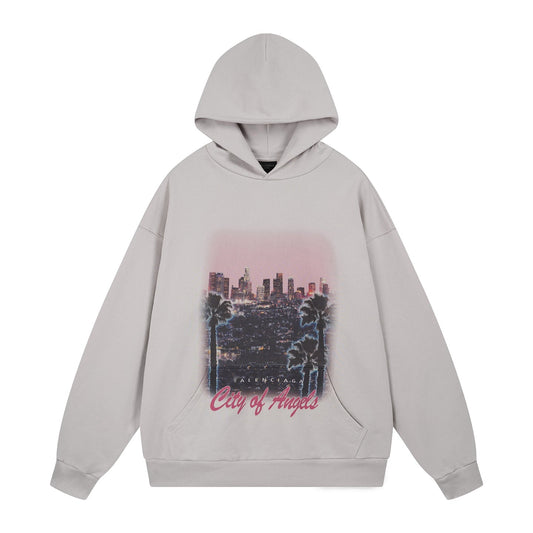 2025SS Print Loose Fit Hoodie | Unisex Oversized Cotton Streetwear