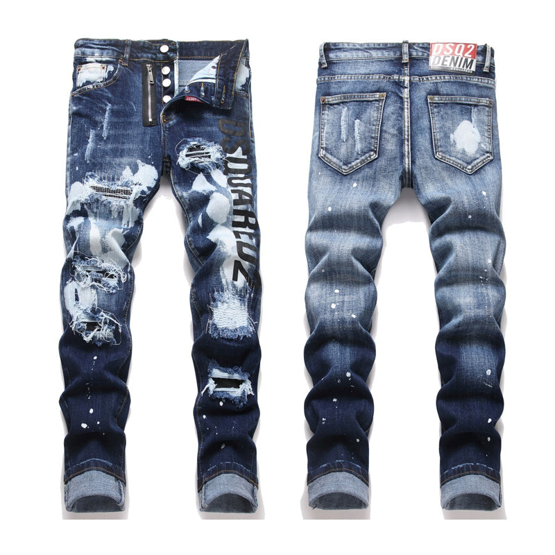 New-DSQ2 Blue Ripped Jeans