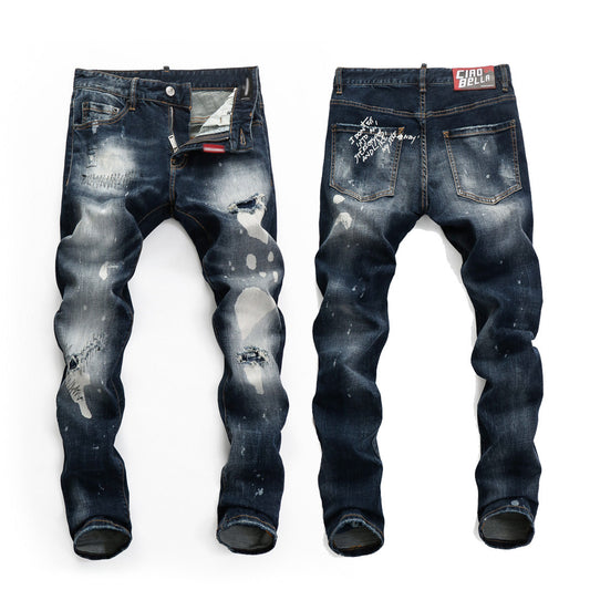 New-DSQ2 Blue Ripped Jeans