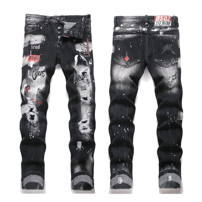 DSQ2 2026 Spring/Summer Men's Wide-Leg Distressed Denim Jeans