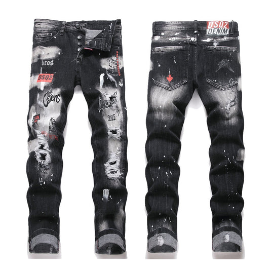 DSQ2 2026 Spring/Summer Men's Wide-Leg Distressed Denim Jeans