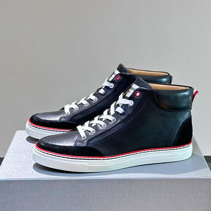 Thom Browne High Top Leather Sneakers