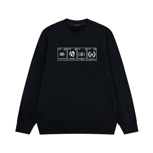 2025SS Balenciaga Letter Print Crew Neck Sweatshirt – Unisex Oversized Fit