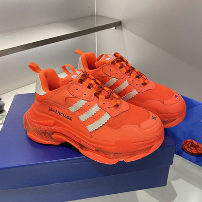 Balenciaga Couple's Leather Sneakers – Grosgrain Buckle Detail