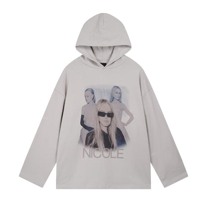 2025SS Print Character Hoodie | Unisex Cotton Streetwear