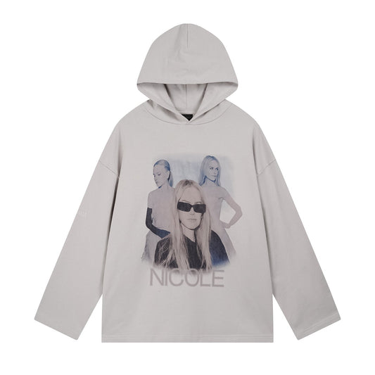 2025SS Print Character Hoodie | Unisex Cotton Streetwear