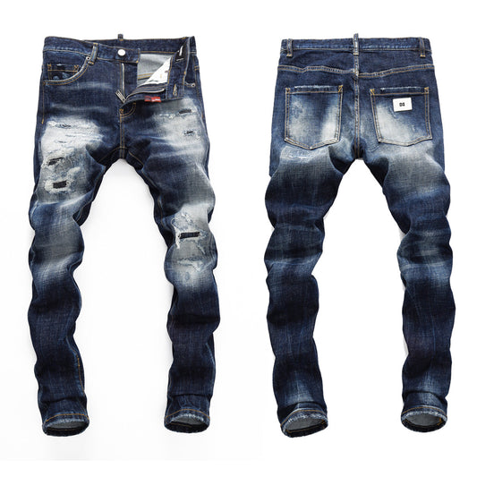 New-DSQ2 Frayed patch Jeans