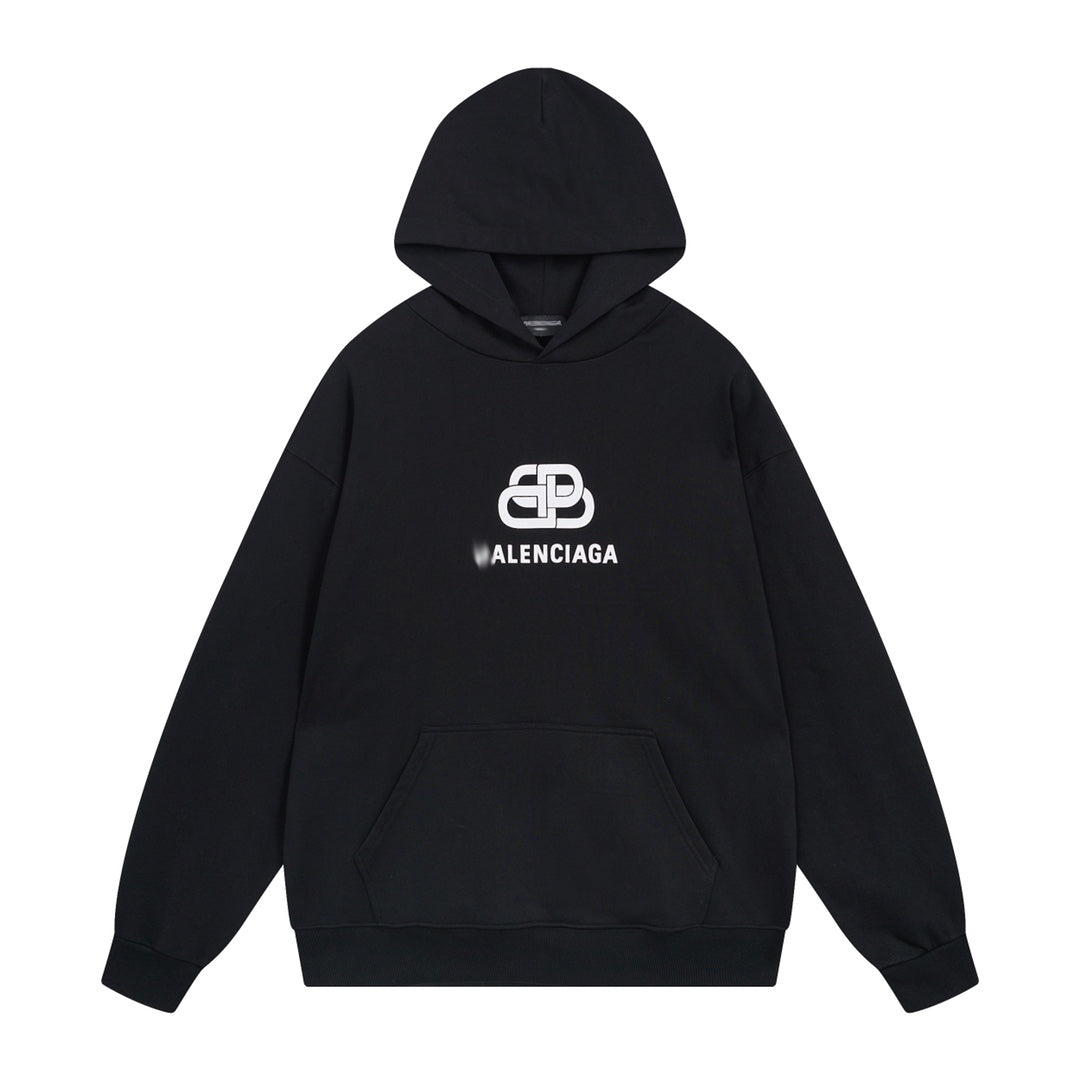 2025SS Print Couples Oversized Hoodie – 100% Cotton Graphic Streetwear