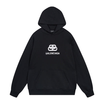 2025SS Print Couples Oversized Hoodie – 100% Cotton Graphic Streetwear