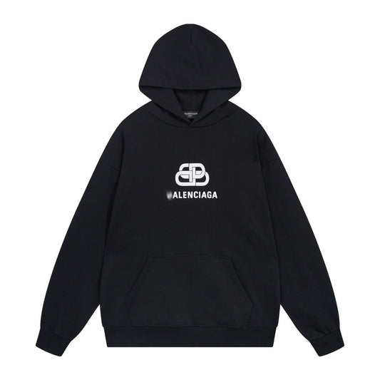 2025SS Print Couples Oversized Hoodie – 100% Cotton Graphic Streetwear