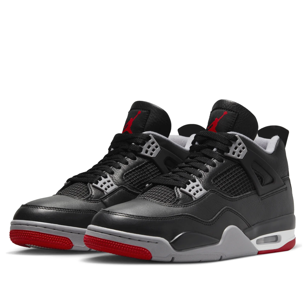 Nike Air Jordan 4 Retro Black Gray & Red Sneakers