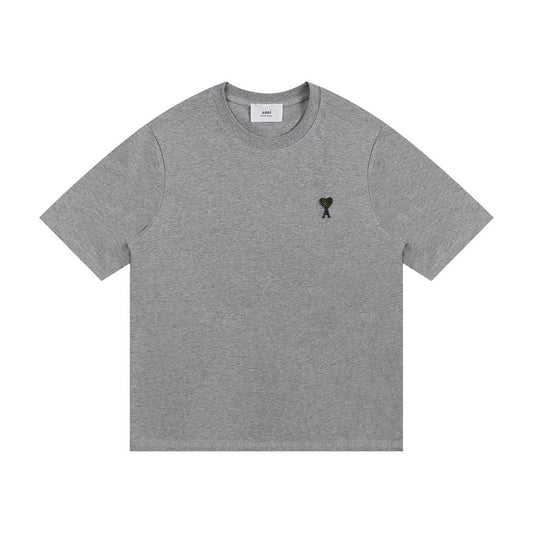 AMI Paris Neutral Tones Unisex T-Shirt - Premium Cotton Tee