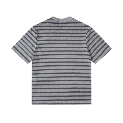 AMI PARIS Unisex Striped T-Shirt - Classic Cotton Tee